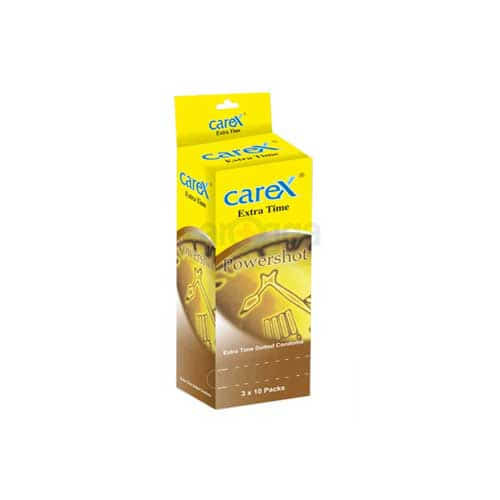 Carex Extra Time Powershot Dotted Condom - 3Pack(Made In Malaysia)