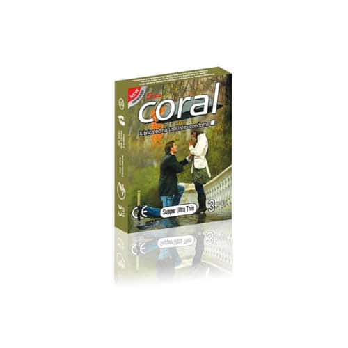 Coral Ultra thin Extra Time Lubricated Natural Latex Condoms