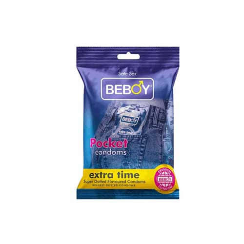 Beboy Extra Time Super Big Dotted Condom (Oud Flavour) Pocket Pack- 3Pcs(India)
