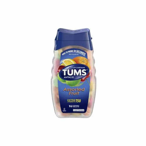Tums Ultra 750 Antacid Tablets, Assorted Fruit, 96-Tablets